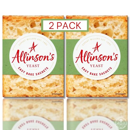 2 x 6 Sachets of Dry Yeast for Perfect Bread Making, Hand Baking, Pizza Dough, Rolls and Loaves - A Must-Have for Home Cooking