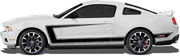 C-Stripe Side Graphics Kit Vinyl Decal Wrap Compatible with Ford Mustang GT 2010-2014 - Matte Black