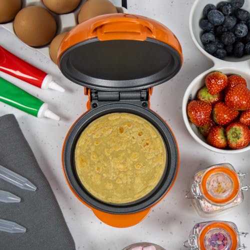 Global Gizmos 37639 Mini Pancake Maker/Non-Stick Pan Plate/Safe Cool Touch Handles/Makes Pancakes, Crepes, Omelettes & More / 550W Power