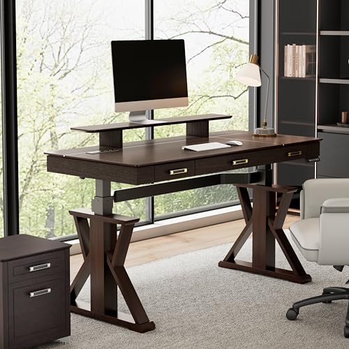EUREKA ERGONOMIC Standing Desk, 63 inch Executive Desk w Drawers,...