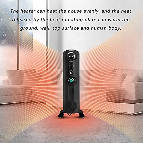 Great Euphoria 9 Fin Oil Filled Radiator With Intelligent Thermostat, Portable Electric Space Heater With 3 Heat Settings,Safety Overheat Protection, Energy Saving, 2000W, Ideal For Office And Home #TOP1