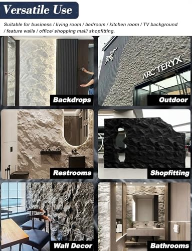 Paneles de pared 3D de piedra natural para decoración interior y exterior, paneles de piedra sintética impermeables