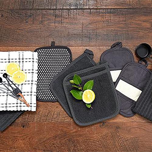 2Pcs Pocket Pot Holders Cotton Heat Potholder Multipurpose Hot Pads Machine Washable Oven Mitts Cloth Potholders For Daily Kitchen Baking And Cooking Sikye (A, One Size) #TOP6