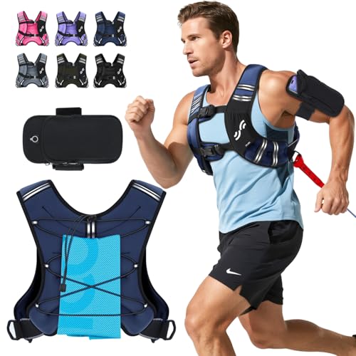 Sportneer Gewichtsweste mit reflektierenden Streifen für Gewichtheben, Laufen und Fitness 3,6 kg/ 5,4kg/ 6,8 kg/ 9kg/ 11kg, Brustgröße Verstellbar, Praktische Tasche, Gefüllte Gewichtsweste Sportneer Gewichtsweste mit reflektierenden Streifen für Gewichtheben, Laufen und Fitness 3,6 kg/ 5,4kg/ 6,8 kg/ 9kg/ 11kg, Brustgröße Verstellbar, Praktische Tasche, Gefüllte Gewichtsweste