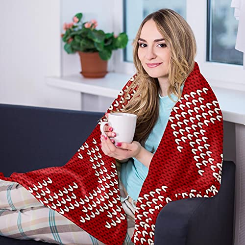 Couverture tricotée rouge : le cadeau de Noël pour lit et plage - 8