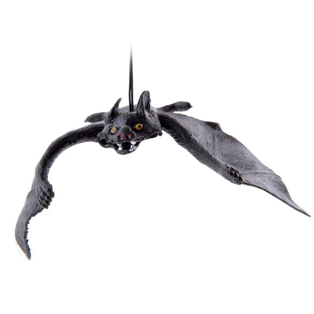 AMOYER Rubber Bat Realistic Hanging Bats for Halloween Party Decorations Supplies Size Large