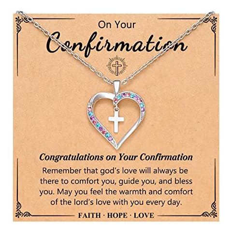UPROMI Girls Confirmation Necklace with Zirconia Cover