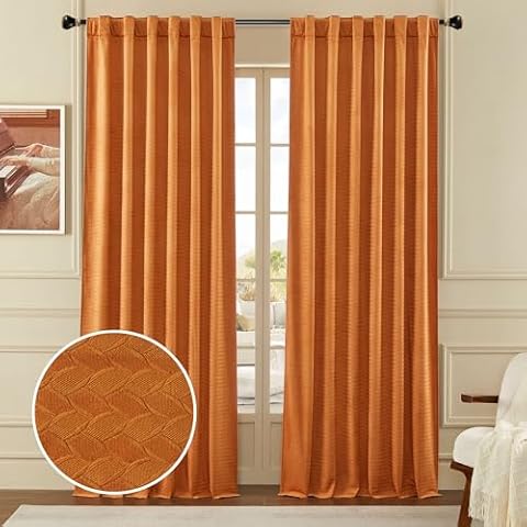 Timeper Wheat Ear Pattern Velevt Curtains & Solid Velvet Curtains Cover