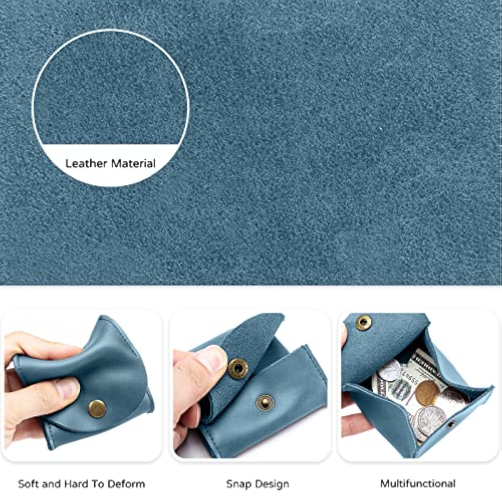 Genuine Leather Coin Purse Key Case, Portable