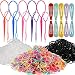 Elastic Hair Bands, SWS Hair Braid Kit with 4000pcs Multi Color Girl Hair Bands,10pcs Topsy Tails and 10pcs 2 inch Hair Clips for Girls Women