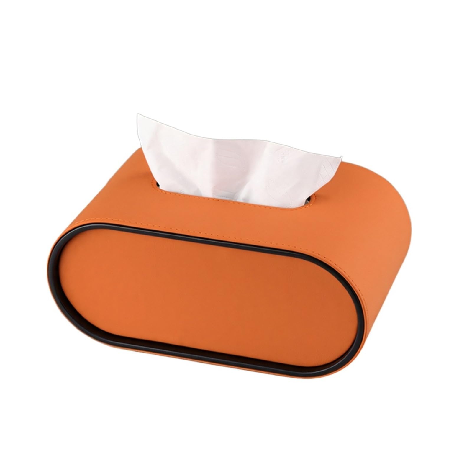 Porta fazzoletti decorativo Tavolino da caffè di lusso leggero, portafazzoletti in pelle, dispenser for tovaglioli alta qualità for la camera letto(Orange)