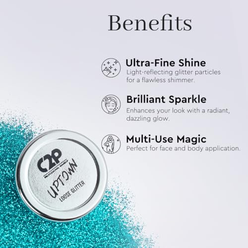 Image of C2P Pro Sparkle Duo Glitter and Glue Kit - Eyeshadow for Eye & Body Makeup | Waterproof, Quick-Drying for Stunning Shimmer Looks (Fantasy Blue 04)