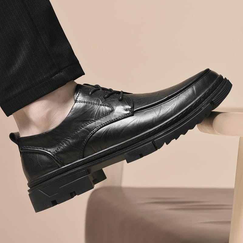 Men's Business Shoes Black Lace-up Casual Shoes Height-Enhancing Breathable Versatile Non-Slip Comfortable Shoes for Men(8)3