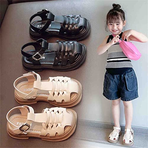 Toddler Girls Mary Jane Shoes Open Toe Flat Dress Shoes Toddler Baby Girls Wedding 𝗣a𝐫𝐭y Shoes Adjustable4