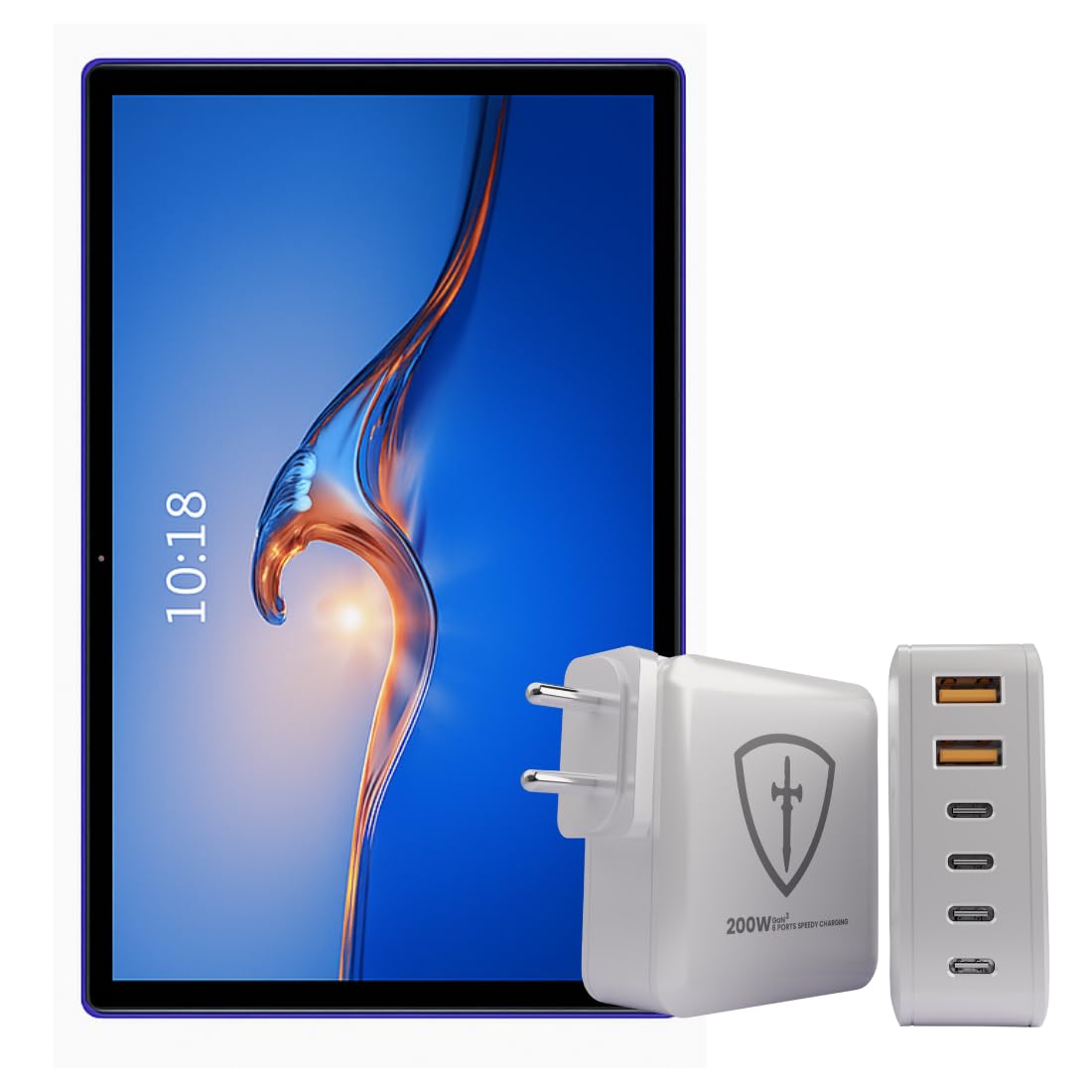 TIITAN Shield Tab 10.1 + 200W GaN Combo 6 GB RAM 64 GB ROM 10.1 inch with Wi-Fi+4G Gaming Tablet (Blue Violet)-image-26