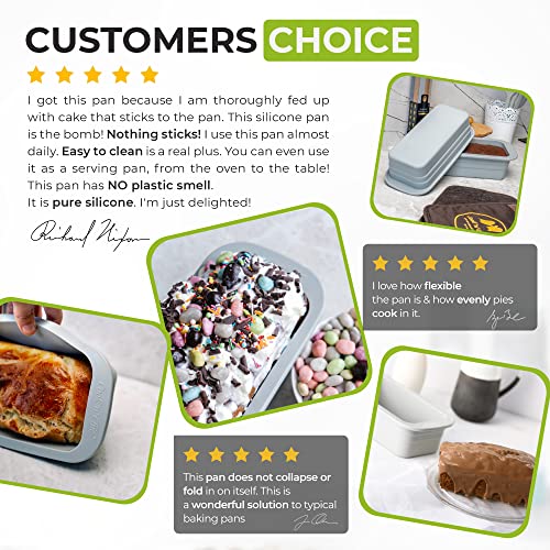 Silicone Loaf Pan (Large) Non-Stick Oven Dish - Professional Bakeware Baking Mould For Cakes Pies Breads - Microwave Dishwasher Freezer Safe - Quick Release - 10.2″X3.9″X3.1″ By Cook’n’chic #TOP7