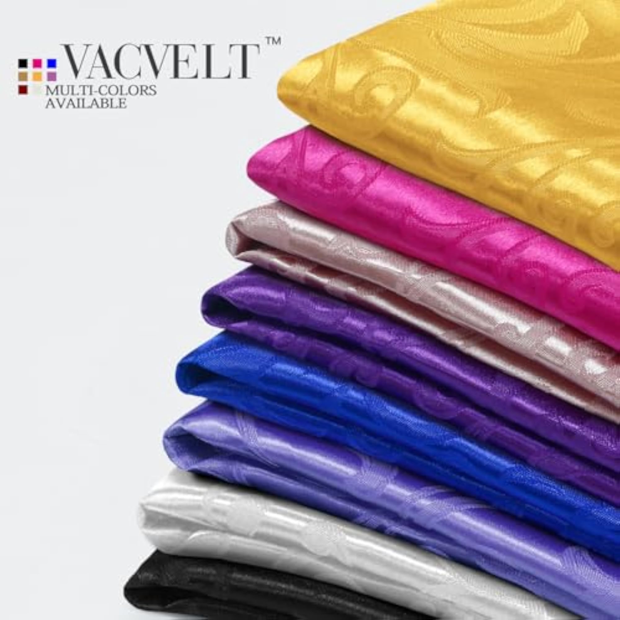 Gold Jacquard Satin Fabric by The Yard, 60" Wide, 5 Yards