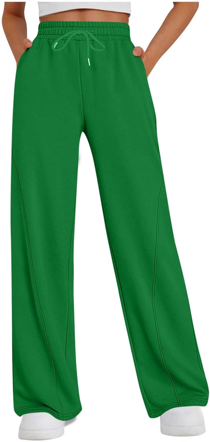 Womens Wide Leg Sweatpants Baggy Drawstring High Waist Lounge Travel Pants Fall Fashion Outfits Clothes Joggers