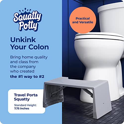 Squatty Potty Porta Traveler Foldable Toilet Stool For Travel, 7" Height, Gray #TOP1
