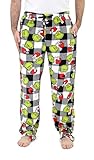 Dr. Seuss Grinch Pajamas, Fluffy Grinch Pajama Pants for Men & Women, Buffalo Plaid Grinch Fleece Pants for Adults, M
