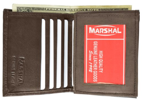 MARSHAL Genuine Lambskin Soft Leather Bifold Credit Card L Shape Wallet3