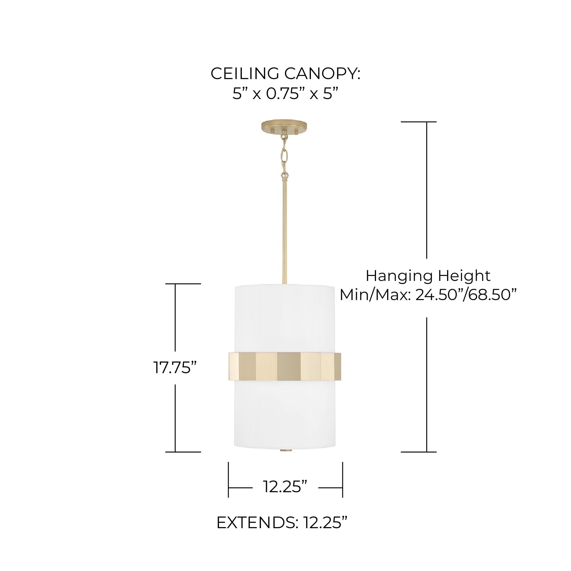Capital Lighting 346221SF Sutton White Fabric Shade and