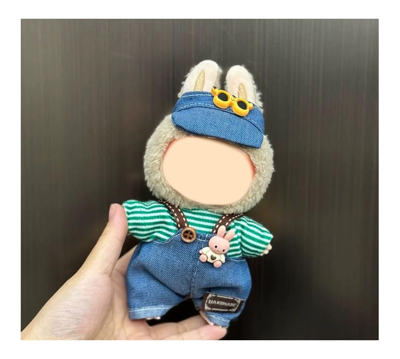Dolls Clothes – Dress Outfit for 17cm Labubu Dolls, Doll Not Included Dolls Accessories Suspenders Pants Replacement