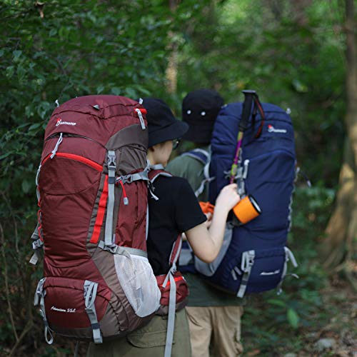 MOUNTAINTOP 55L Hiking Internal Frame Backpack Backpacking for Men with Rain Cover - Thumbnail 7