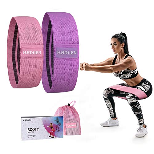 Vdealen Gymnastikbänder für Beine und Po, hoher Widerstand, rutschfest, für Männer und Frauen, für Krafttraining, Gewichtsverlust, Yoga, Pilates, Violett, Rosa