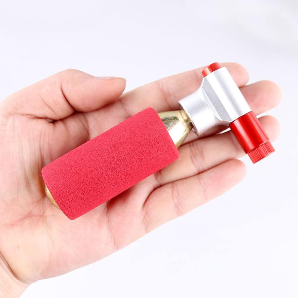 Pompa di gonfiaggio CO2 per bicicletta con guaina in spugna, pompa ad aria per pneumatici da bici adatta per valvole Presta e Schrader, accessori per pompa per pneumatici per mountain bike