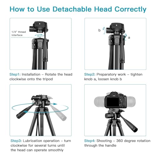 POLAM-FOTO Store POLAM-FOTO Lightweight Camera Tripod 170cm with - Image 5
