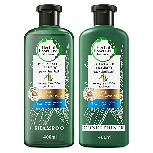 Herbal Essences Sulfate Free Potent Aloe + Bamboo Shampoo & Conditioner For Dry Hair And Frizzy Hair 400ml