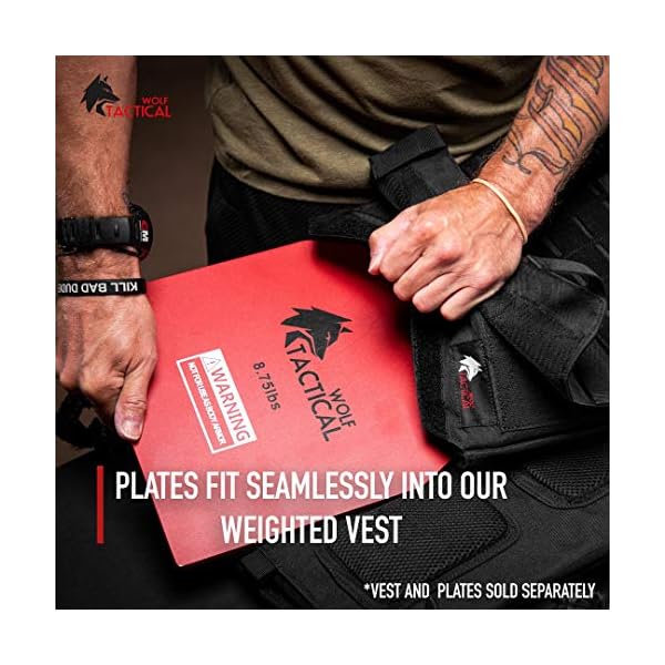 WOLF TACTICAL Weight Vest Plates - 5.75/8.75/14.5/19.75LB Pairs - WODs, Strength Training, Running, Heavy Workouts