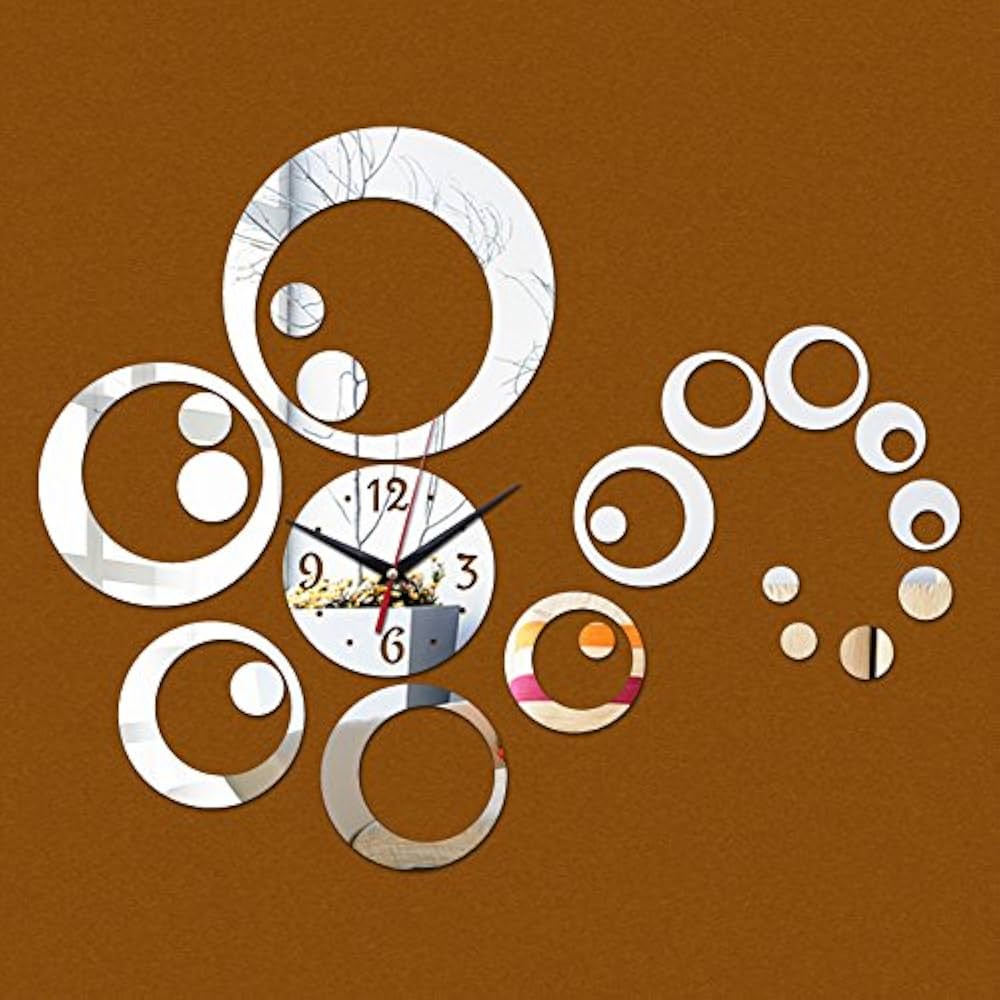 Vu00e4ggklocka, Vu00e4ggklocka Klistermu00e4rke 1mm Akryl Spegel Klocka Dekor DIY Vu00e4gg Modern Hemmakontor Rumsinredning (Ru00f6d) Ru00f6d