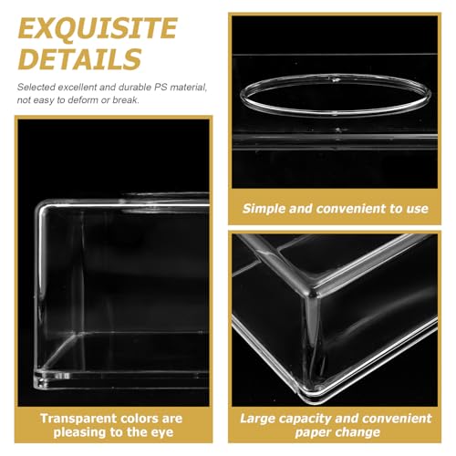 Boîte à mouchoirs transparente de qualité supérieure en plastique PS résistant - 5