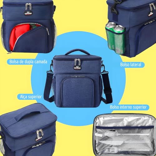 Lancheira Térmica para Homens/Mulheres, Mochila Termica Fitness Unissex Grande Capacidade para Marmi