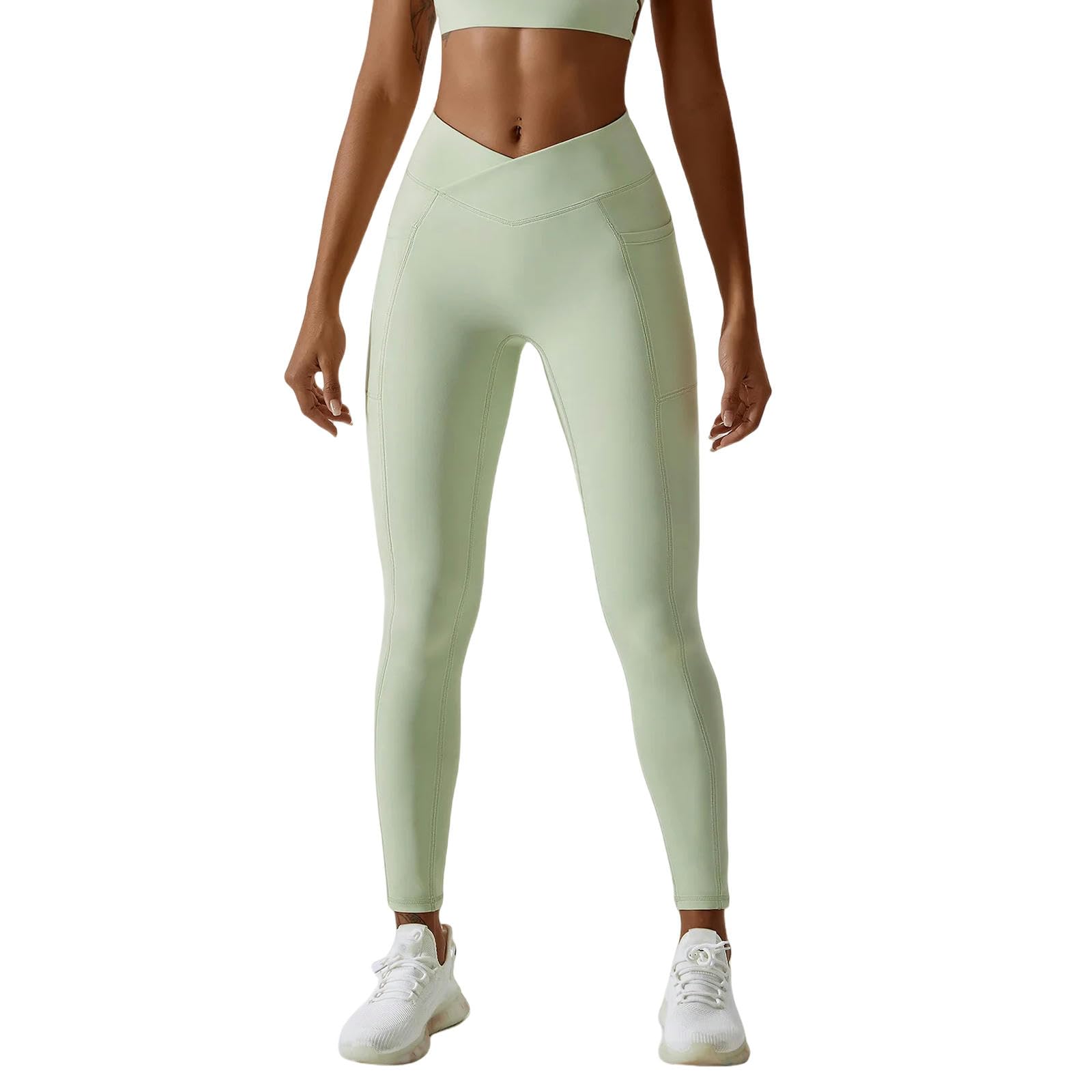 Pantaloni Donna Estivi Pantaloni da Yoga Senza Soluzione di continuità Ad Allenamento in Palestra Ad Alta Palestra Sport Women Fitness Female Legging Tummy Control-Cigno Bianco-m