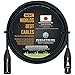 2 Meter – symmetrisches Mikrofonkabel von Worlds Best Cables – mit Mogami 2549 (schwarz) Draht und Neutrik NC3MXX-B &amp; NC3FXX-B Gold XLR-Stecker