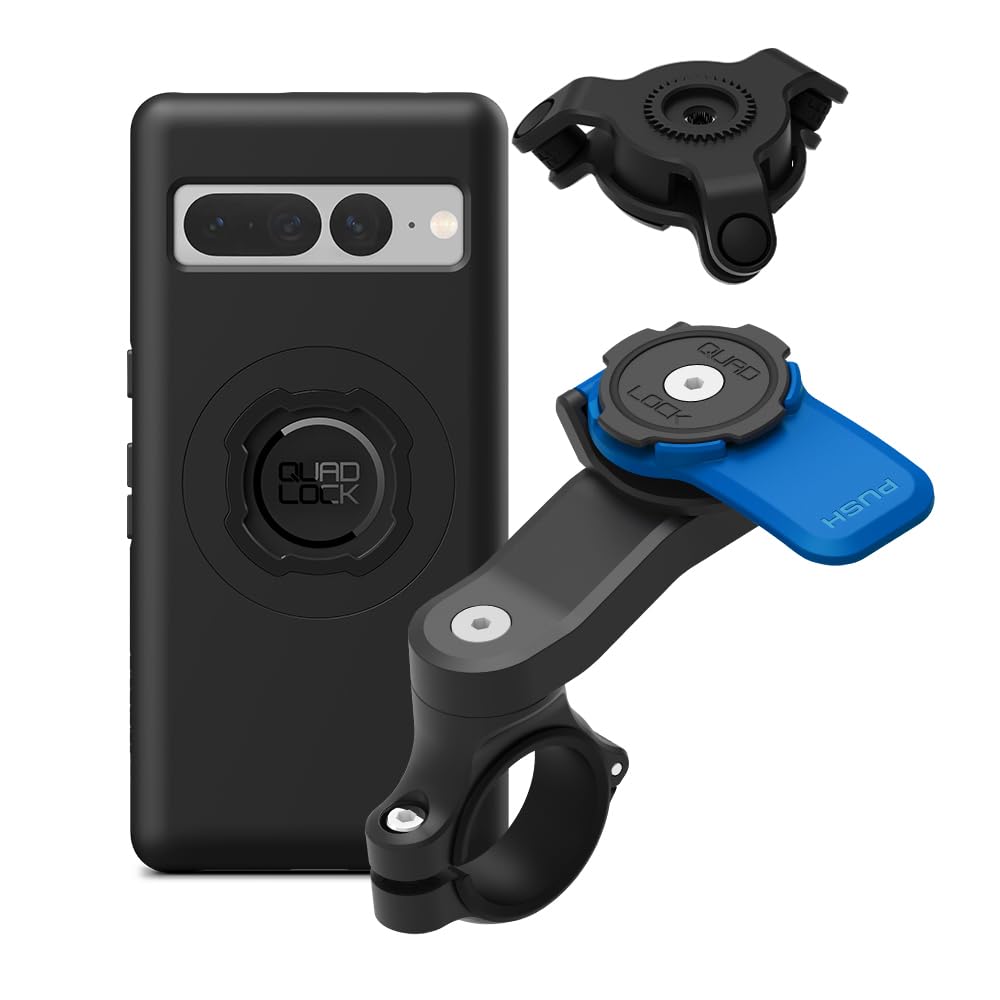 Quad Lock Moto Handlebar Kit with Dampener and MAG Case for Google 7 Pro