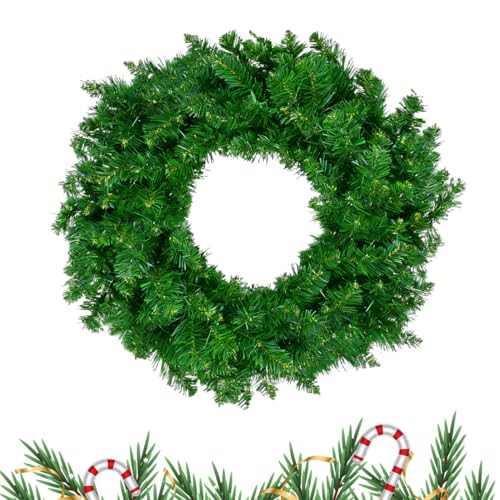 Künstlicher TannenKranz 30cm, extra dichter Türkranz Weihnachtskranz...