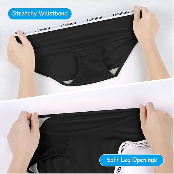 Mutandine Adolescenti, Slip Vita Media Intimo, Morbide e Confortevoli Mutande Slip, Slip Intimo Tinta Unita, Donna 8-18 Anni (8 Pack) - 3