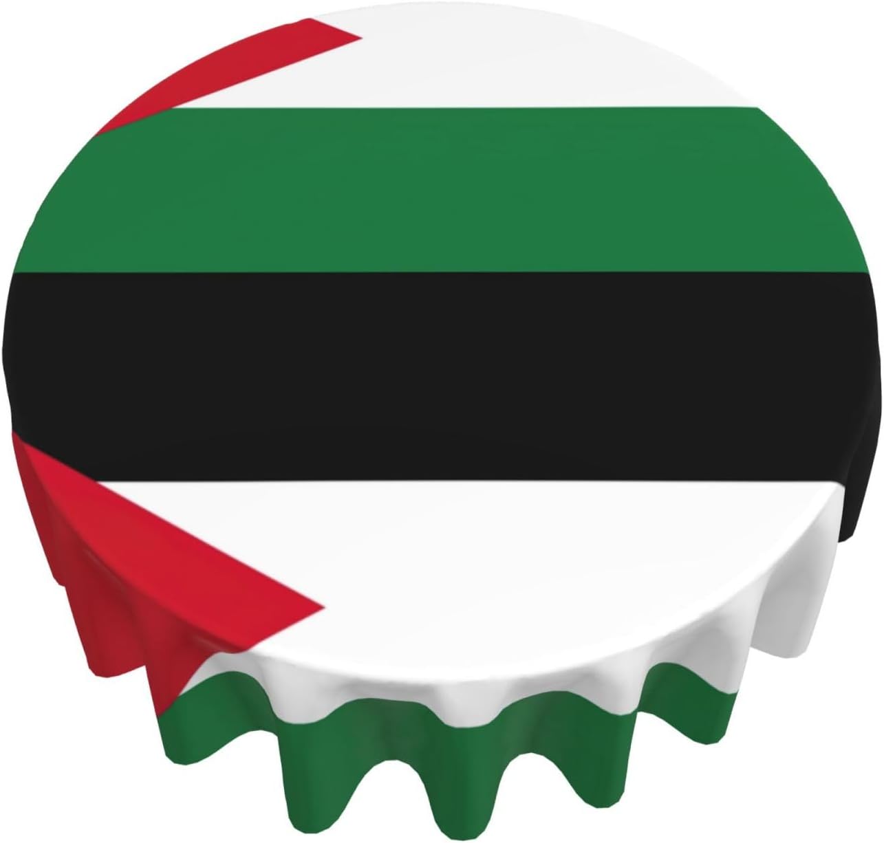 Palestinian Flag Print Wrinkle Free Dining Table Cover for Birthday Party Farmhouse Tablecloths Up to 60 x 60 Inches
