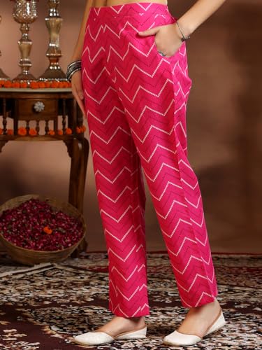 Image of Libas Printed Cotton Straight Kurta With Trouser and Dupatta