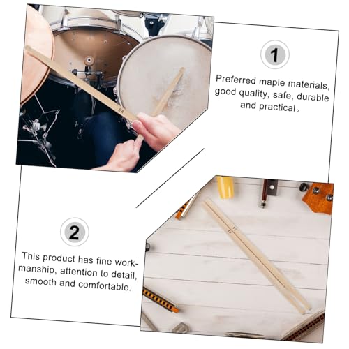 Baquetas de arce clásicas para batería, instrumento de percusión profesional, adecuadas para principiantes y uso diario miniatura 6