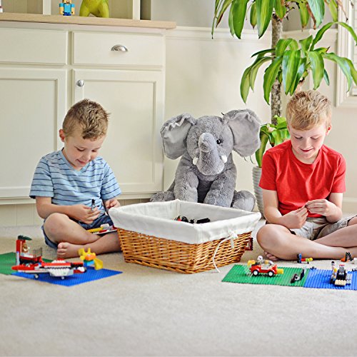 Creative Qt - 4 Building Blocks Baseplates 10"X10" (Blue And Green) For All Major Brands Of Toy Building Sets, Sturdy Stacking Blocks Table Base, Building Bricks Play Table Top For Creative Structures #TOP5