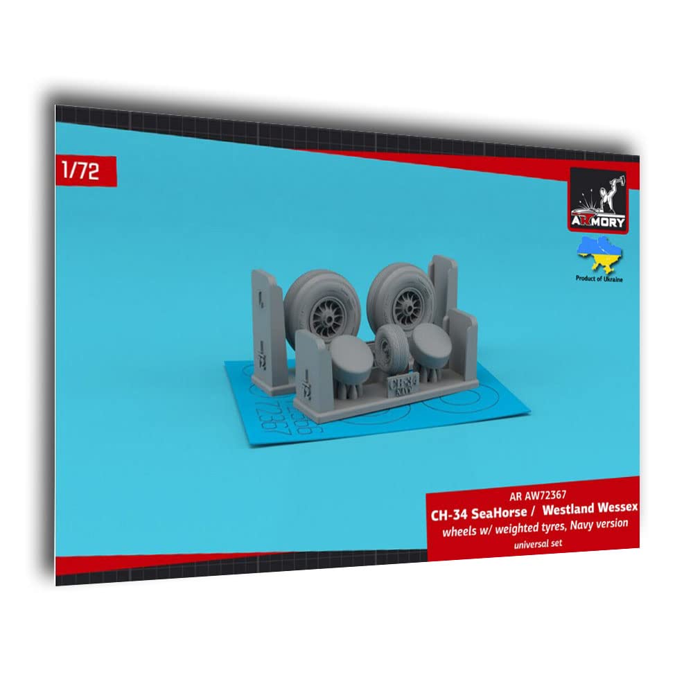 Metallic Details Armory AW72367 1/72 CH-34 Seahorse (Navy Version) / Westland Wessex Wheels