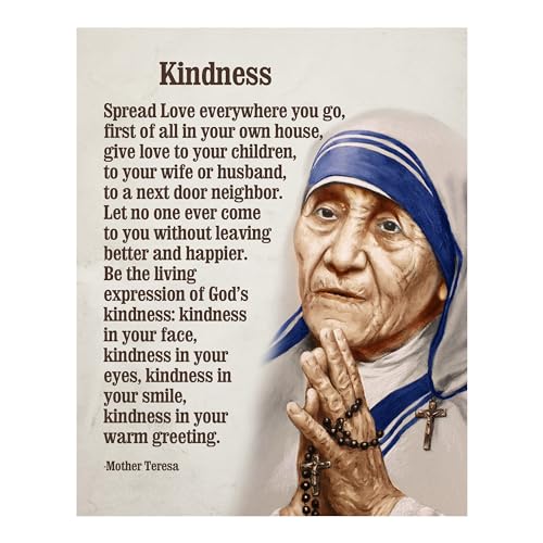 "Spread Love Everywhere You Go" Inspirational Wall Art Print - 8x10" Unframed Mother Teresa Quote Print for Home Decor, Office Decor & Living Room Decor, Unframed Mother Teresa Kindness Quote Print