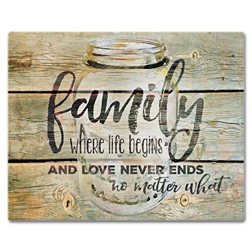 CounterArt 'Family Time' Glass Cutting Board, 15 x 12