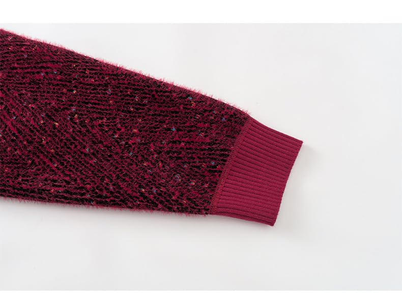 Cárdigans de Punto para Mujeres de Mediana Edad Y Mayores Cárdigans con Cremallera Completa Y Forro Polar Sudaderas A Rayas Abrigos de Invierno Chaquetas de Punto Gruesas de Sherpa para Uso Diario.