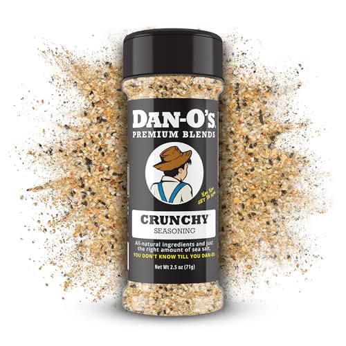 Dan-O's Crunchy Seasoning, 2.5 oz Bottle, Everything Seasoning for Fish, Eggs, Salads, Veggies and More, Sugar Free, Zero Calorie, Use this Spice Blend for Everything from Breakfast to Dinner